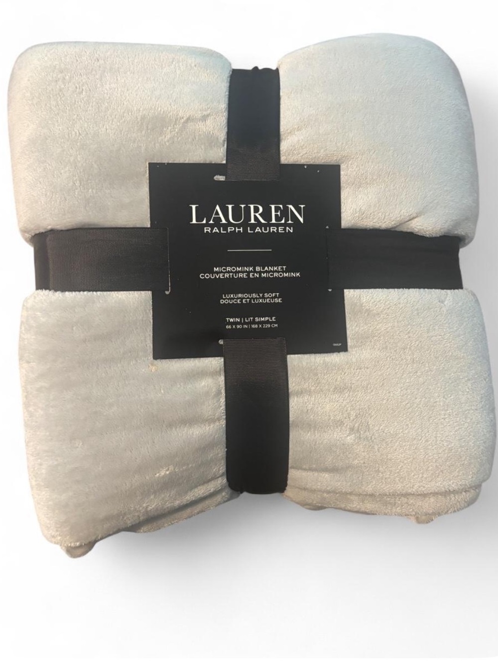 🌺Lauren Ralph Lauren Light Grey micromink blanket in a Twin size